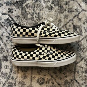 Vans Black and Cream Checkerboard Shoes